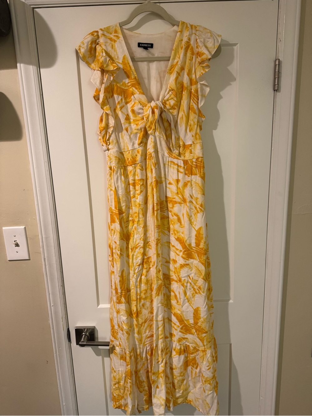 Express Yellow and White Floral Maxi Dress